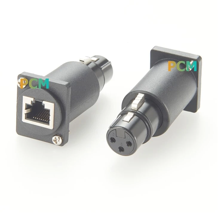 XLR Female to RJ45 Female Panel Mount Adapter