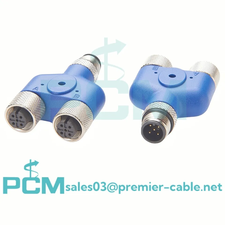 NMEA2000 Metal Screw M12 5 Pin Male To Female Y Splitter