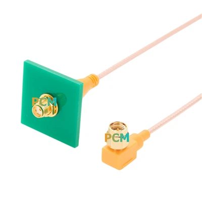 Cable SMA macho de ángulo recto a SMA hembra de mamparo RG316