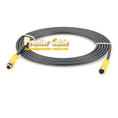 Ronda impermeable M 8 4 Pin Cable de extensión masculina a hembra