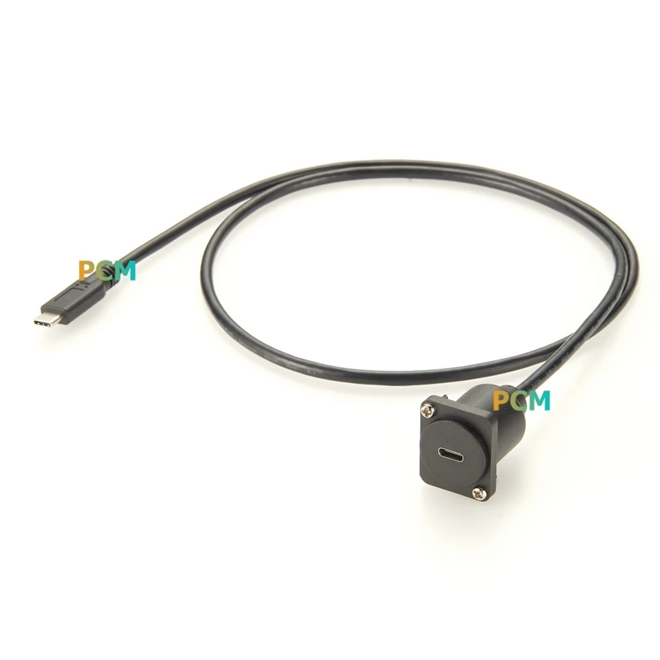 USB3.1 C D-Type Panel Mount Cable